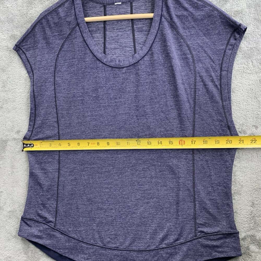 Lululemon Pace Perfect Shirt Womens Large Heathered Midnight Navy Athleisure Gym - Picture 3 of 6